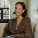 Danielle's brown oversized confessional shirt on In The City