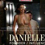Danielle’s khaki utiliaty halter top on In The City
