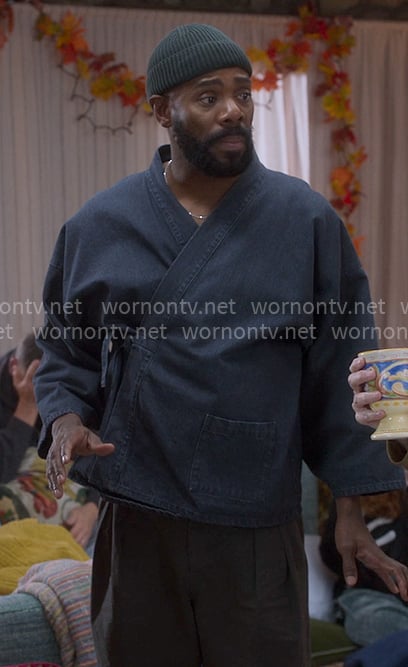 Danny’s denim wrap jacket on The Four Seasons