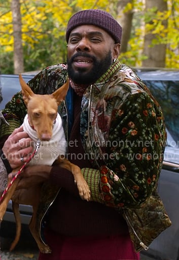 Danny’s floral velvet bomber jacket on The Four Seasons
