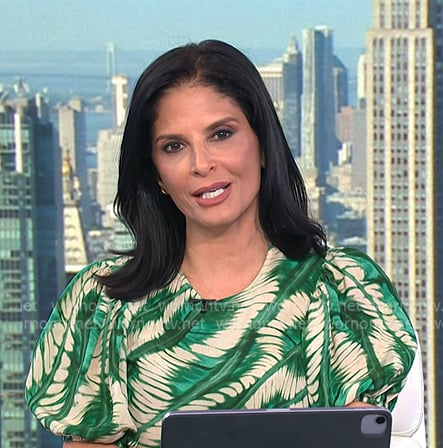 Darlene’s green printed puff sleeve dress on Today