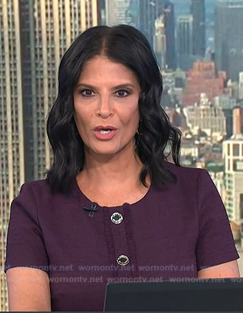 Darlene’s purple short sleeve tweed dress on Today