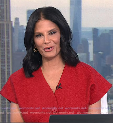 Darlene’s red button front top on Today