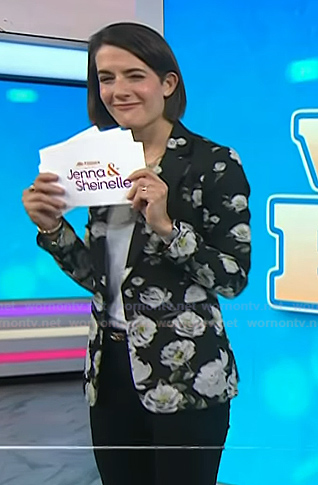 Daryn Carp’s black floral blazer on Today