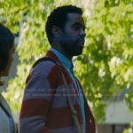 Daveed’s striped cardigan on Off Campus