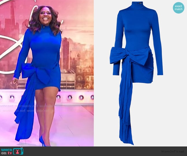 David Koma Bow-detail jersey minidress worn by Sherri Shepherd on Sherri