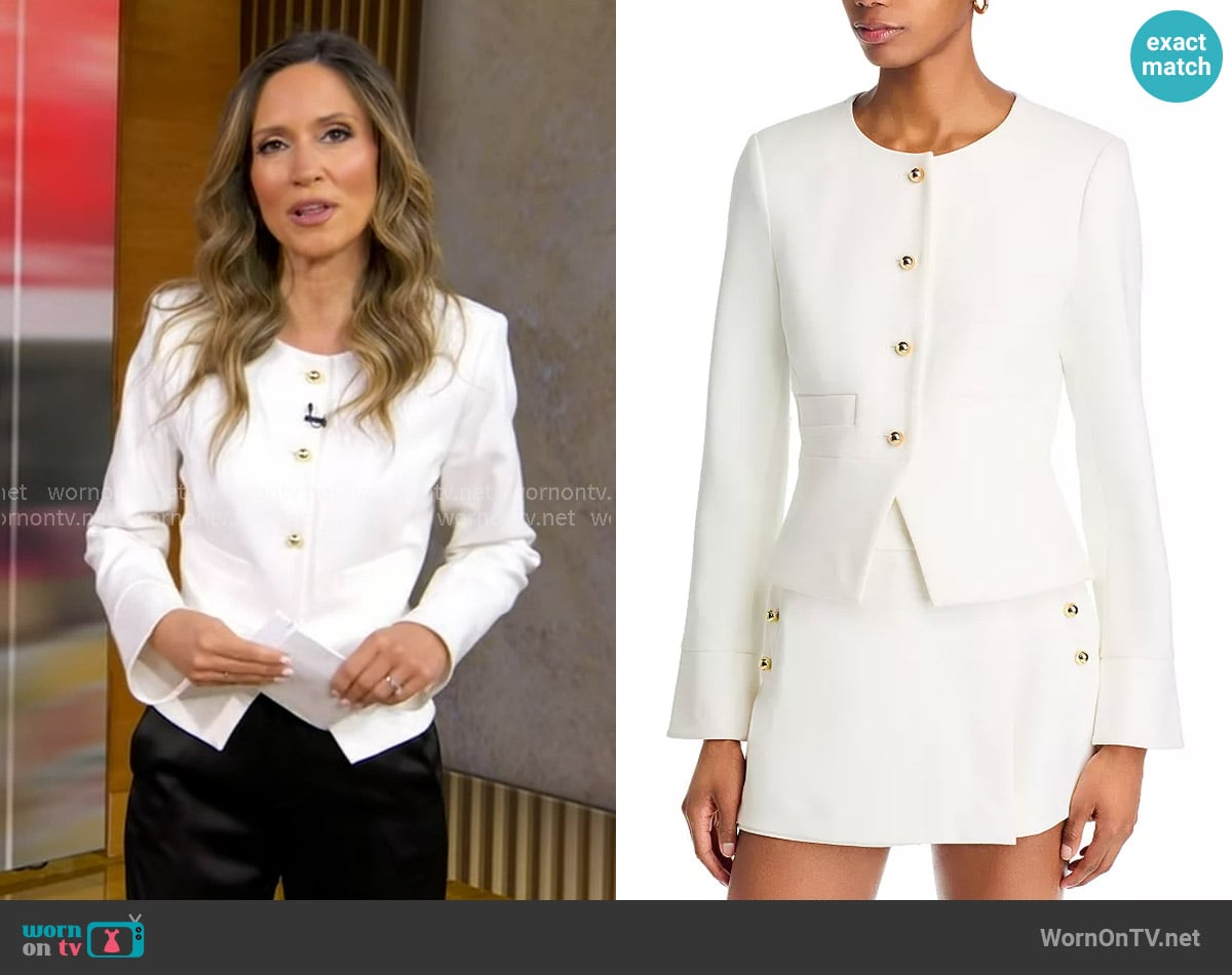 Derek Lam 10 Crosby Elizabeth Peplum Jacket worn by Rhiannon Ally on Good Morning America