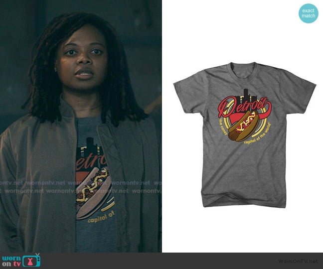 Sister Sage’s hot dog graphic tee on The Boys Sister Sage’s hot dog graphic tee on The Boys