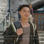 Dexter’s green striped cardigan on Off Campus