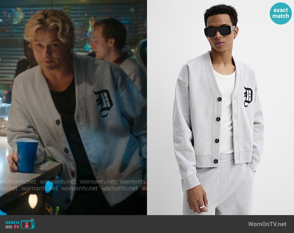 DJAB Fleece Letterman Cardigan worn by Dean Di Laurentis (Stephen Kalyn) on Off Campus
