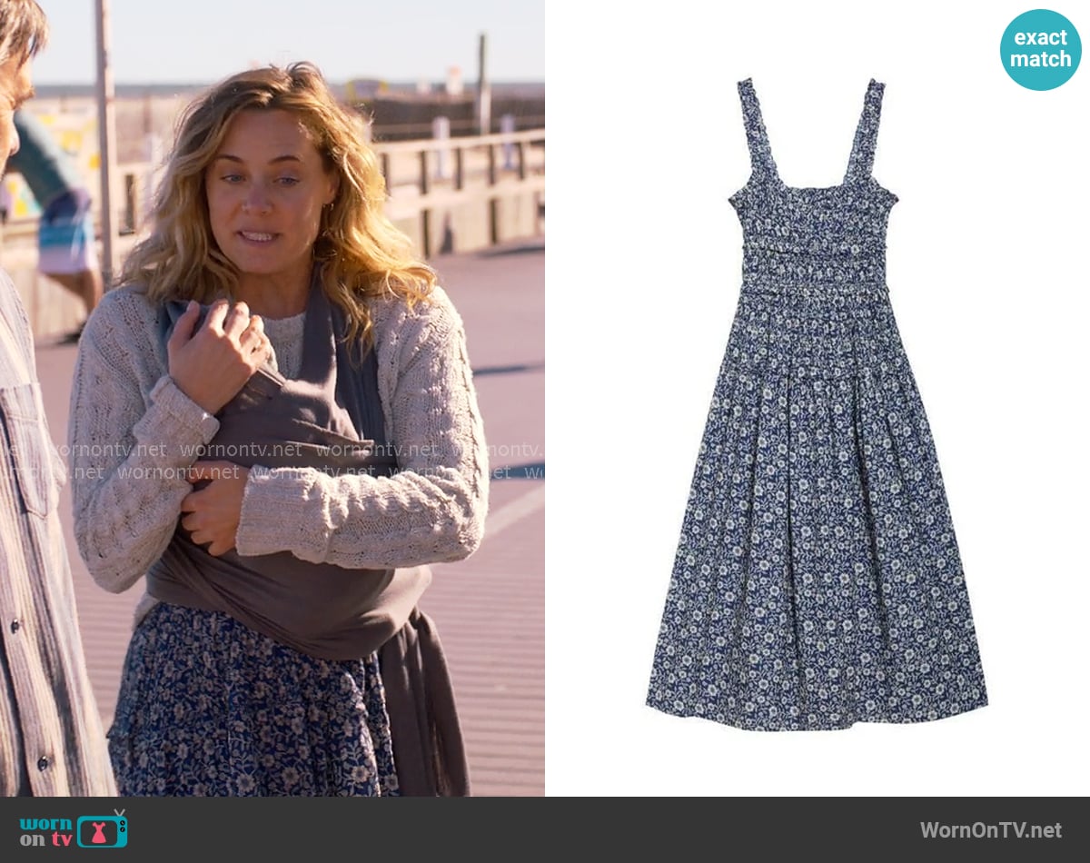 Doen Marianne Floral Print Smocked Maxi Dress worn by Ginny (Erika Henningsen) on The Four Seasons