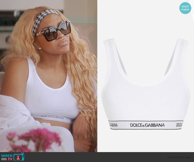 Dolce and Gabbana Eggiseno Brassiereo Bralet worn by Drew Sidora on The Real Housewives of Atlanta