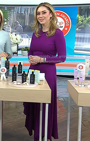 Dr. Shereene Idriss’s purple asymmetric midi dress on Today