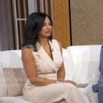 Dr. Tara Narula’s beige sleeveless jumpsuit on Good Morning America