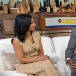 Dr. Tara Narula's beige sleeveless shirtdress on Good Morning America