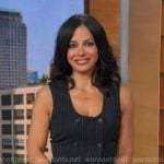 Dr. Tara Narula's navy pinstripe double breasted dress on Good Morning America