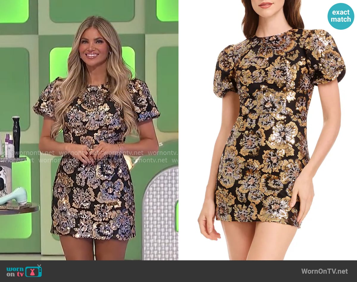 Dress the Population Elsie Dress worn by Amber Lancaster on The Price is Right