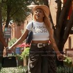 Drew’s cropped tee and overlay jeans on The Real Housewives of Atlanta
