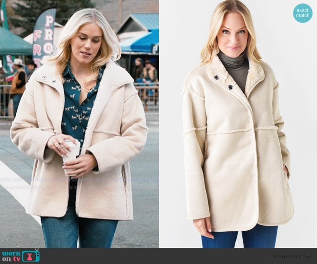 Dylan Suede and Sherpa Reversible Coat worn by Dolly (Ellyn Jameson) on Marshals
