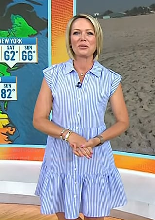 Dylan’s blue striped mini shirtdress on Today
