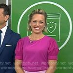 Dylan’s fuchsia short sleeve top and pink skirt on Today