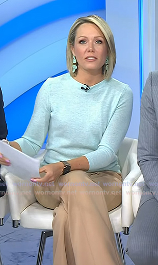 Dylan’s light blue sweater and beige pants on Today