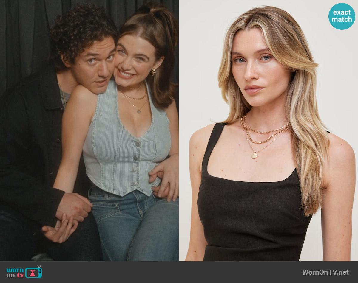 Dynamite Layered Diamond Cut Pendant Necklace worn by Hannah Wells (Ella Bright) on Off Campus