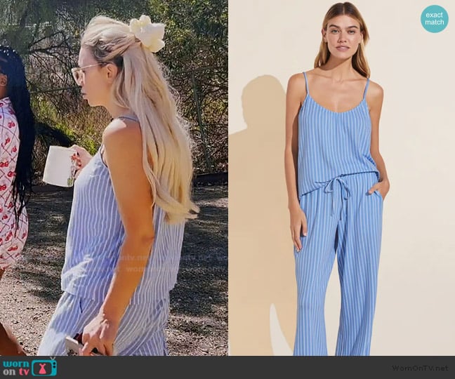 Eberjey Gisele Printed Camisole Pants Pajamas worn by Lacy Nicole on The Valley