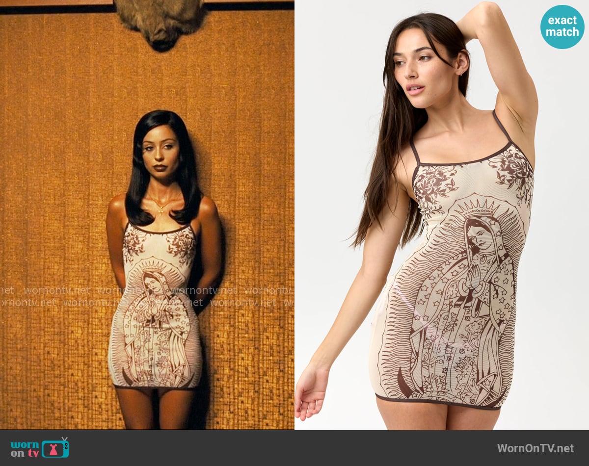 Ed Hardy Mary Mesh Cover Up Dress worn by Maddy Perez (Alexa Demie) on Euphoria