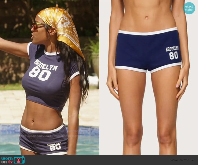 Edikted Brooklyn Contrast Low Rise Micro Shorts worn by Ciara Miller on Summer House