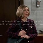 Elaine's tweed chain detail jacket on General Hospital