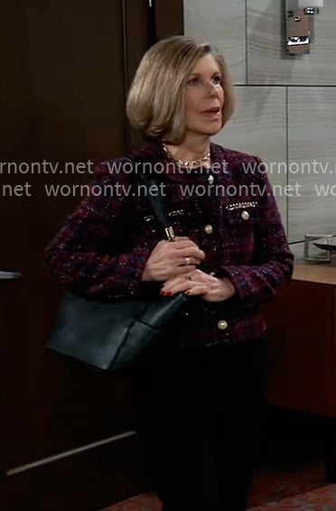 Elaine’s tweed chain detail jacket on General Hospital