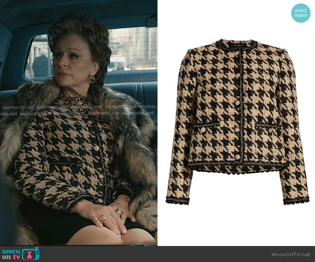 Elie Tahari Juno Houndstooth Tweed Jacket worn by Betty Heymouth (Tracey Ullman) on Elsbeth