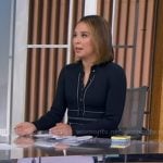 Elizabeth's navy contrast trim dress on Good Morning America