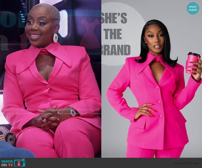 Ellae Lisque Monet Hot Pink Power Suit worn by Pinky Cole on The Real Housewives of Atlanta