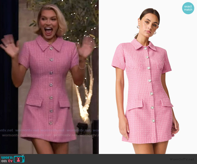Elliatt Alia Short Sleeve Mini Dress in Pink worn by Lindsay Hubbard on Live with Kelly and Mark