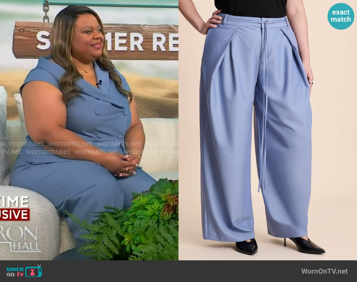 Eloquii Pleat Detail Trouser With Long Belt worn by Tareasa M. Johnson on Tamron Hall Show