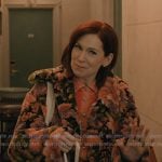 Elsbeth's floral shearling coat on Elsbeth