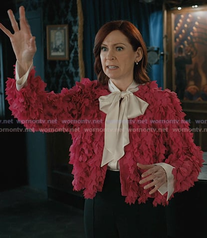 Elsbeth’s pink ruffle jacket on Elsbeth