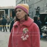 Elsbeth's pink shearling jacket coat on Elsbeth