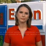 Elzabeth's red quarter zip polo on Good Morning America