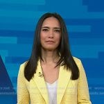 Emilie's yellow textured blazer on Today