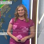Emily's pink floral print short sleeve dress on Today