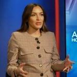 Emily's plaid jacket on Access Hollywood
