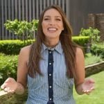 Emily's striped sleeveless dress on Access Hollywood