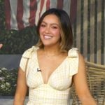 Erin O’Brien’s yellow check print dress on Good Morning America