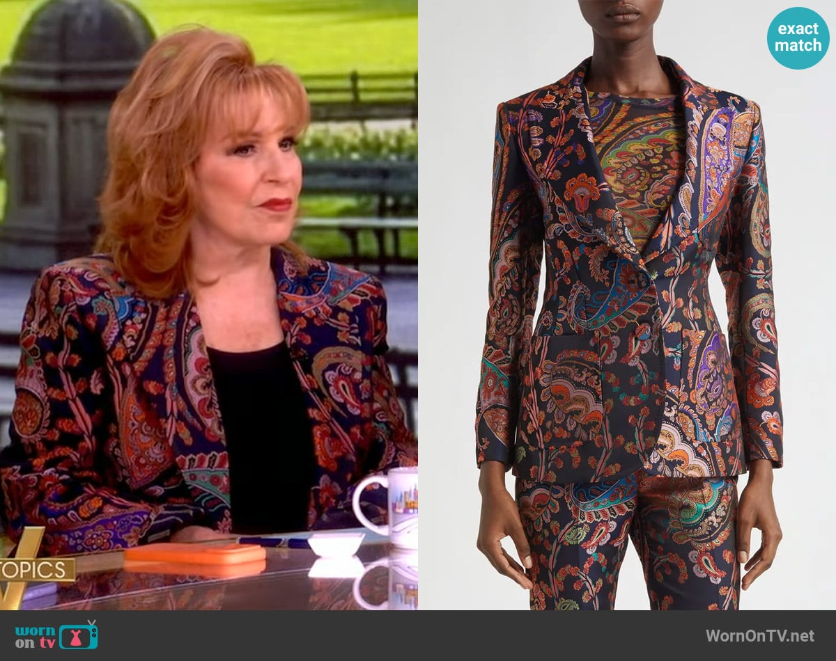 Joy’s paisley print blazer on The View Joy’s paisley print blazer on The View