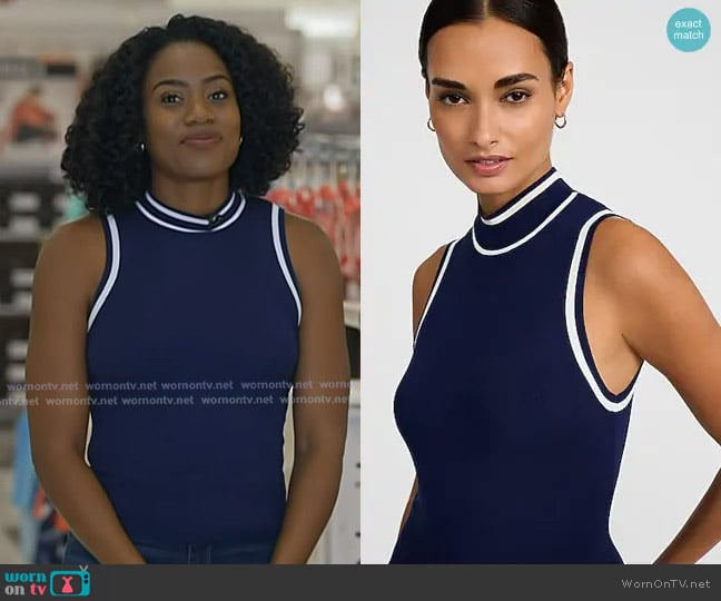 Express Silky Soft Fitted Ribbed Mock Neck Sweater Tank