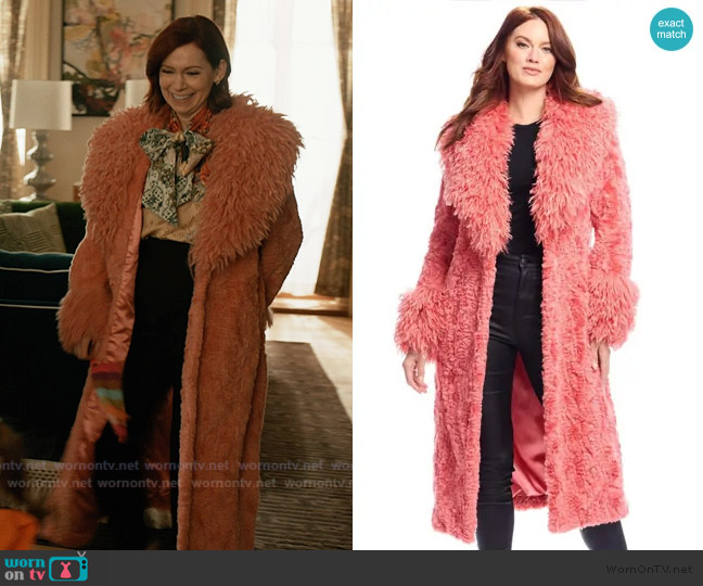 Fabulous Furs Faux Fur Fri-Yay! Coat in Bubblegum worn by Elsbeth Tascioni (Carrie Preston) on Elsbeth