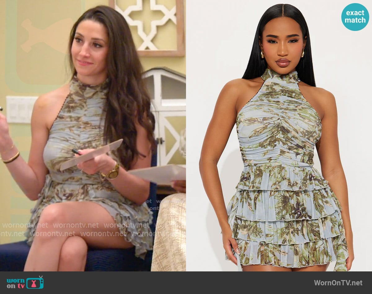 Fashion Nova Catalina Ruffle Ruched Mesh Mini Dress worn by Melissa Marie on The Valley